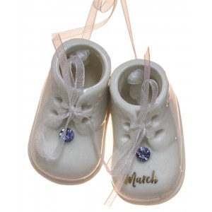 March Birthstone Baby Booties Porcelain Ornament 738449637319  152492544099